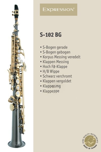Expression Instruments Sopran Saxofone S-102 BG