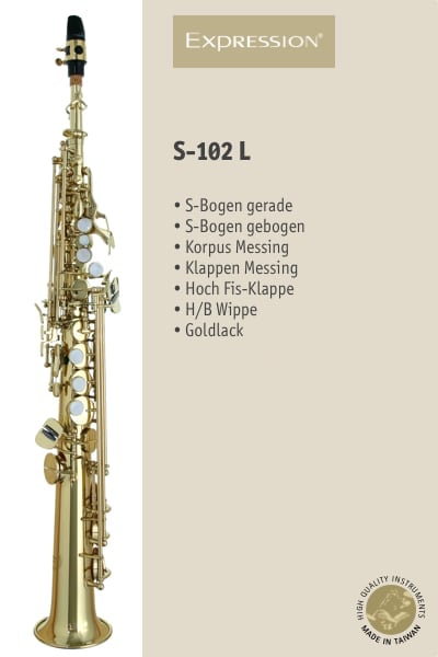 Expression Instruments Sopran Saxofone S-102 LG